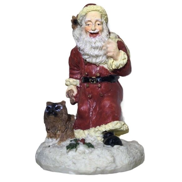 1992 Santa’s Journey HandCrafted 4” Figurine Cat Presents Walking Christmas VTG - Picture 1 of 7